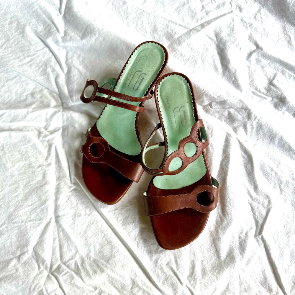 Florence Girardier Brown Leather Women's Sandals, Sz. 36, $30